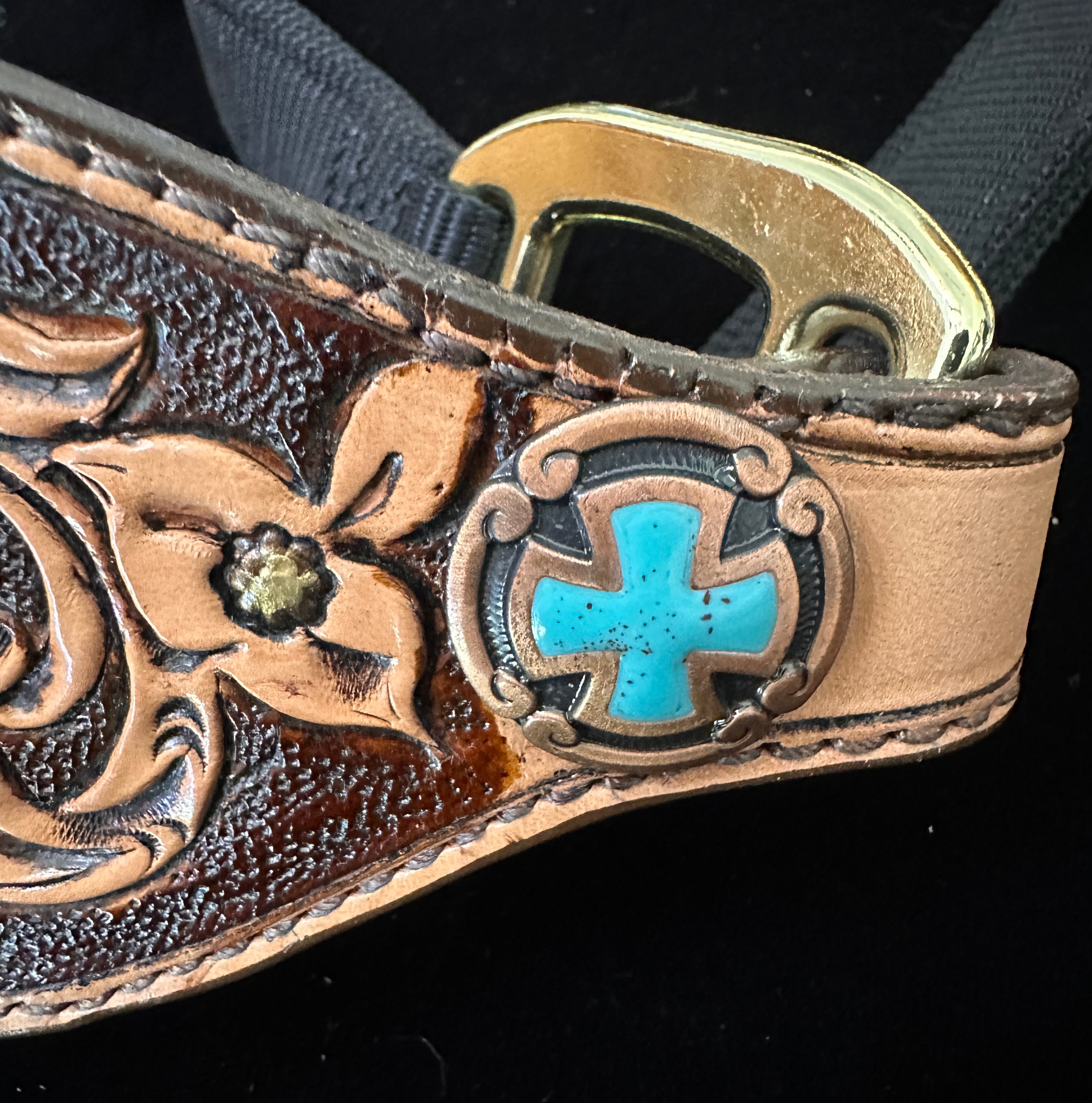 Hand Tooled Floral Halter