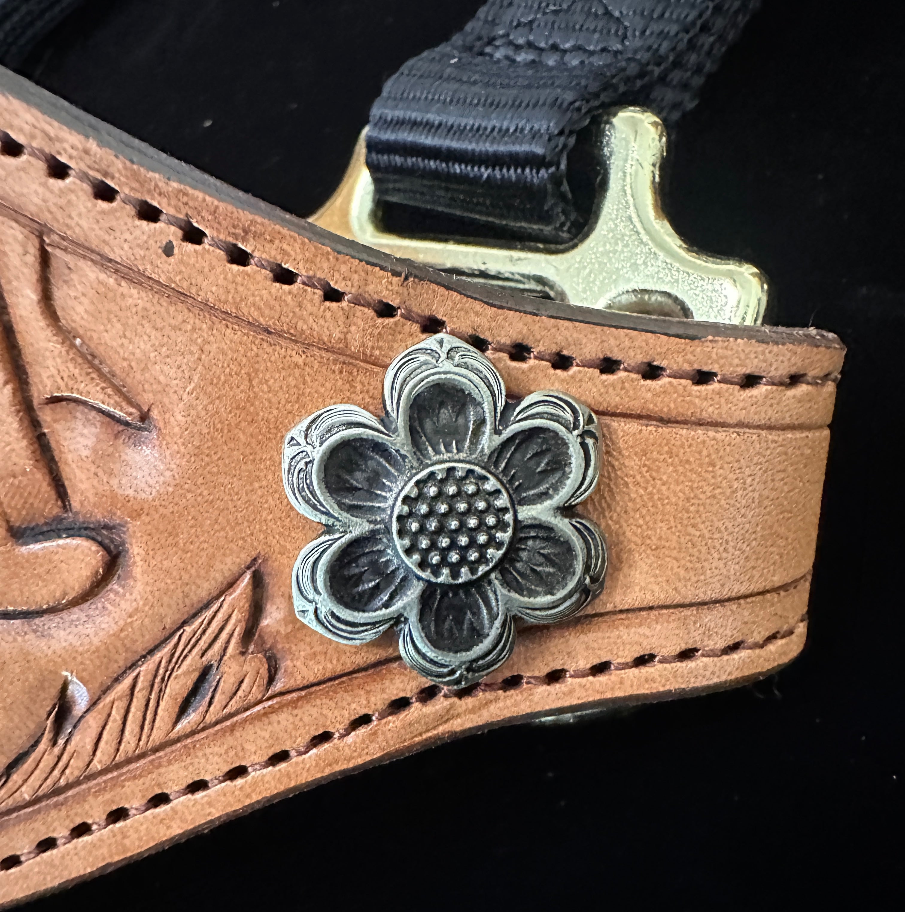 Hand Tooled & Painted Floral Halter