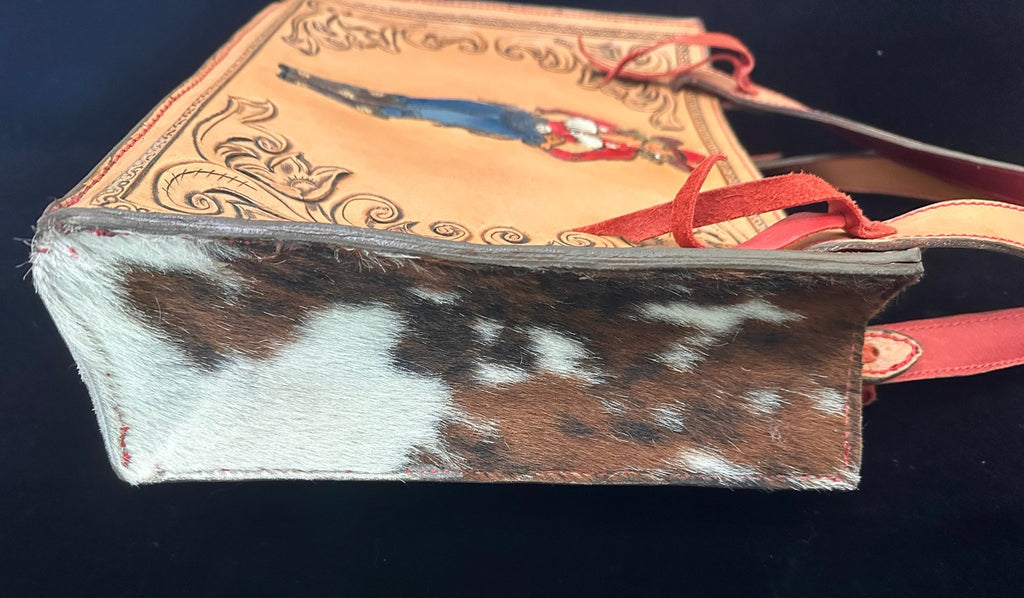 Hand Tooled & Painted Gunslingin' Cowgirl - Handbag Rockin' M Leathers