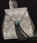 Medium Leather python fringe shoulder sling/backpack - Handbag Rockin' M Leathers