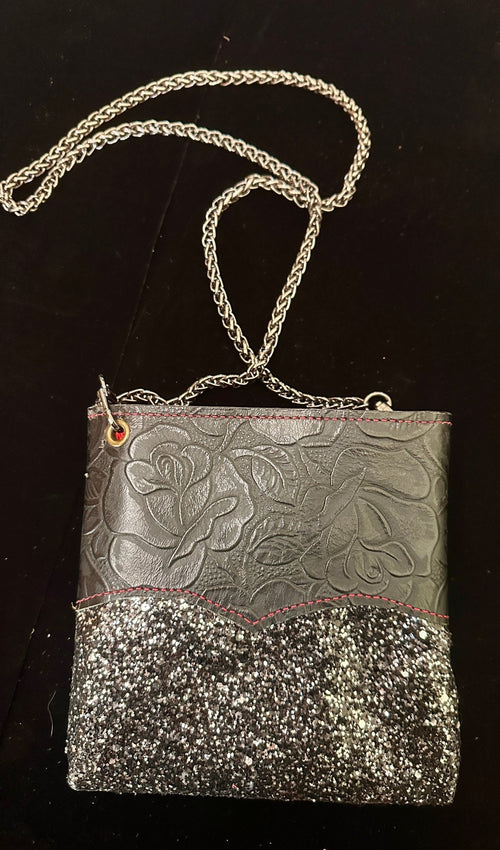 Small Leather & Chain Strap Fashion Purse - Handbag Rockin' M Leathers