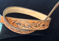 Hand tooled floral vine & leaf leather belt by Rockin' M Leathers