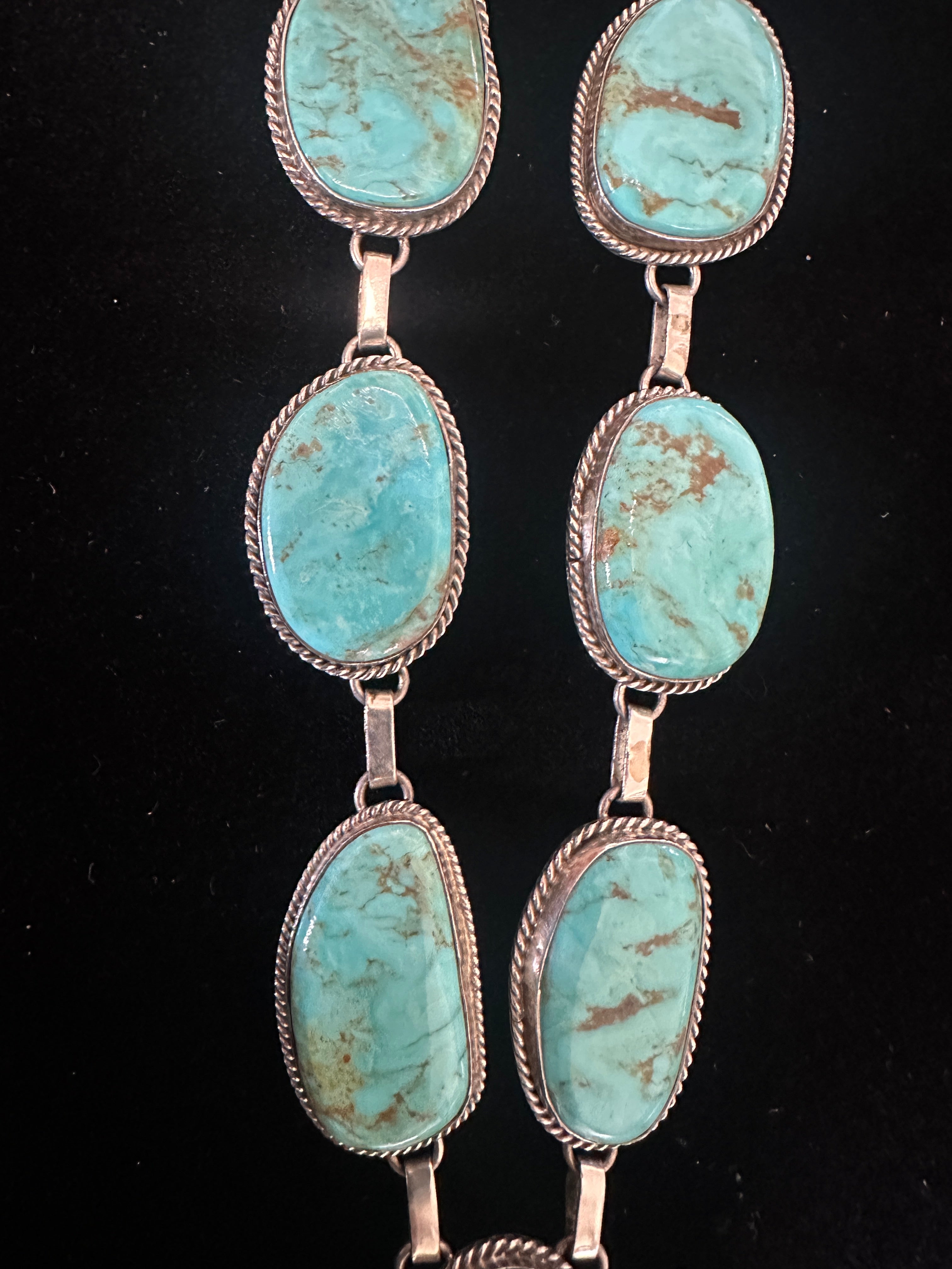 Sterling Silver & Turquoise Lariat Necklace by EM Teller