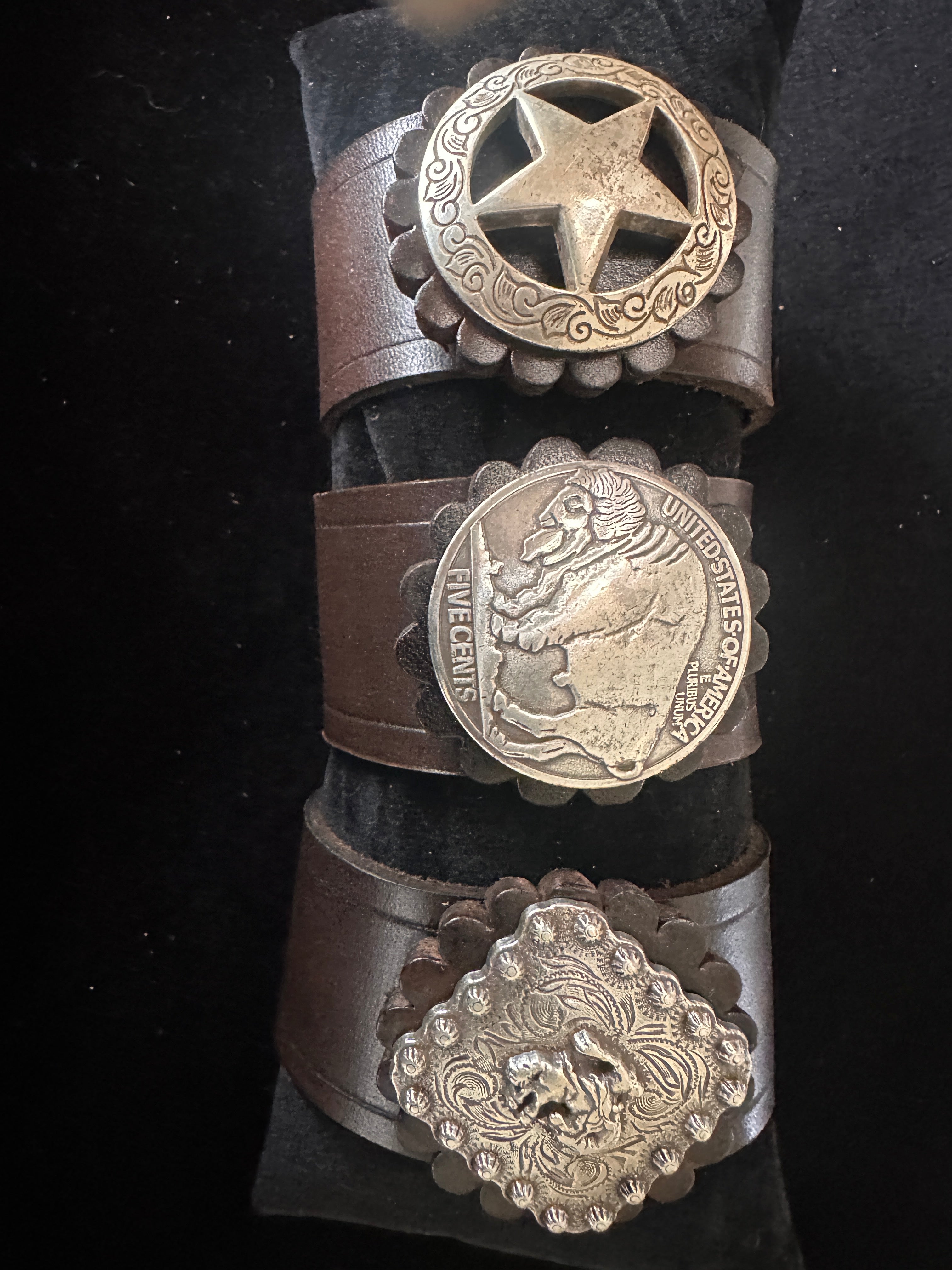 Leather Concho Wrist Wrap