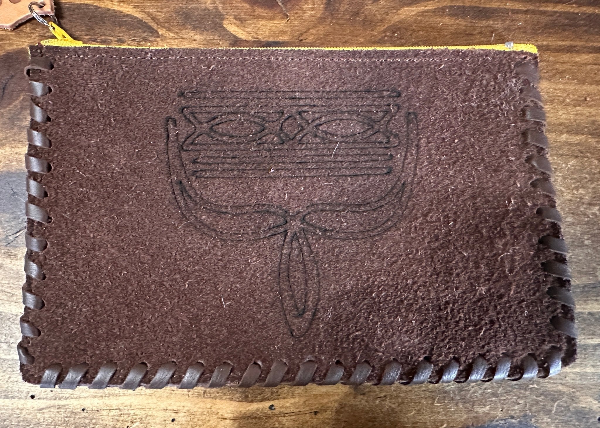Leather Bootstitch or Longhorn Make-up Pouch - Other Leather Goods Rockin' M Leathers