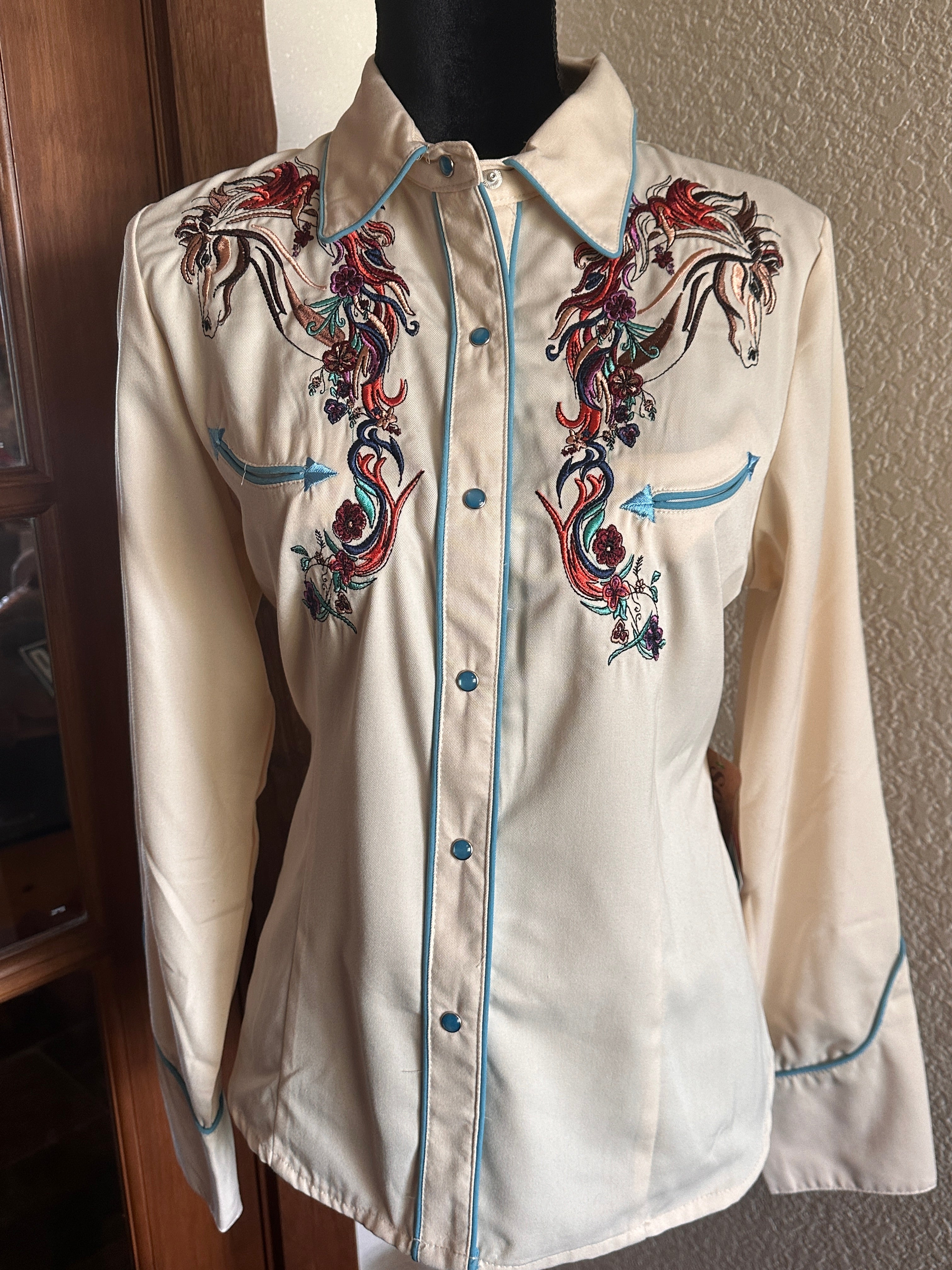 Scully Embroidered Horse Western Blouse - LAST ONE!