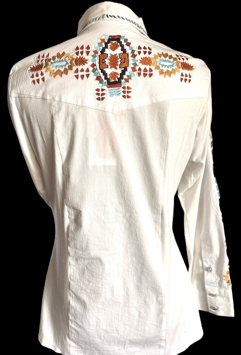 Vintage Collection Southwestern Embroidered Western Blouse – Button Closure - Apparel Vintage Collection