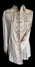 Vintage Collection Southwestern Embroidered Western Blouse – Front Snap Closure - Apparel Vintage Collection