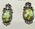 Native American Palomino Post Earrings in Ornate Sterling Silver by Loretta Begay - Native American Jewelry Loretta Begay
