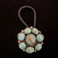 Native American Sterling Silver & Turquoise Cluster Hair Tie by Joan Begay - Native American Jewelry