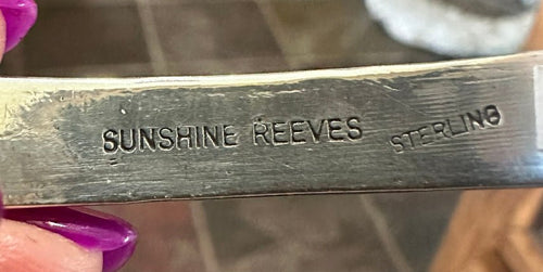 Navajo Heavyweight Sterling Silver Stacker Cuff with Crossed Arrows by Sunshine Reeves - Native American Jewelry Sunshine Reeves