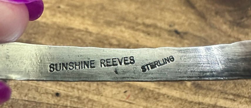 Navajo Sterling Silver Stacker Bracelet with Stars & Arrows by Sunshine Reeves - Native American Jewelry Sunshine Reeves