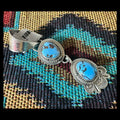 Sterling Silver Golden Hills Two-Stone Pendant by Eula Wylie - Native American Jewelry Eula Wylie