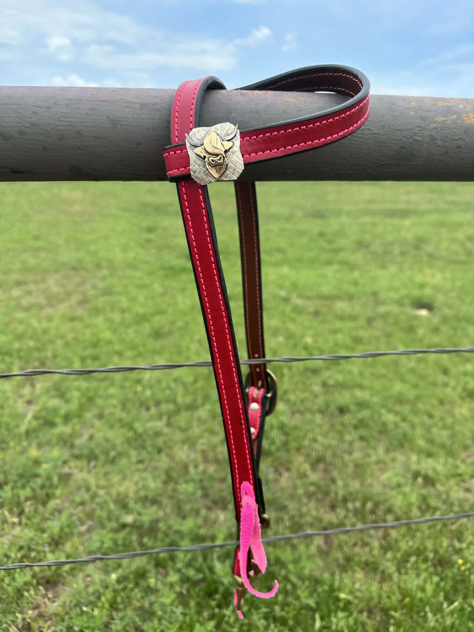 Single Ear Quickchange Headstall – Roughout or Smooth Leather, Custom Color & Stitching - Tack Rockin' M Leathers