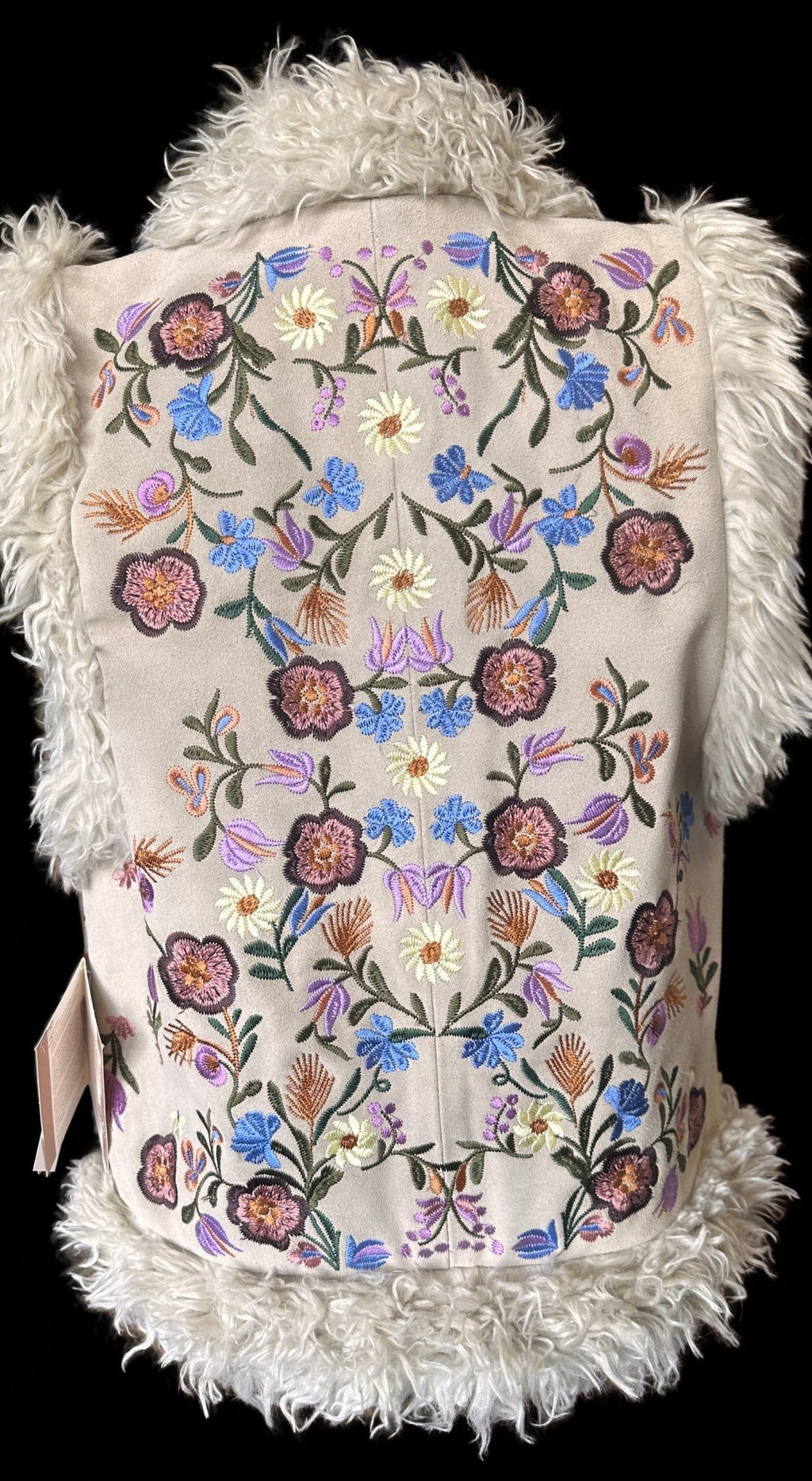 Beautiful Scully Embroidered Vest - LAST ONE!  Back View - Apparel Scully Rockin' M Leathers