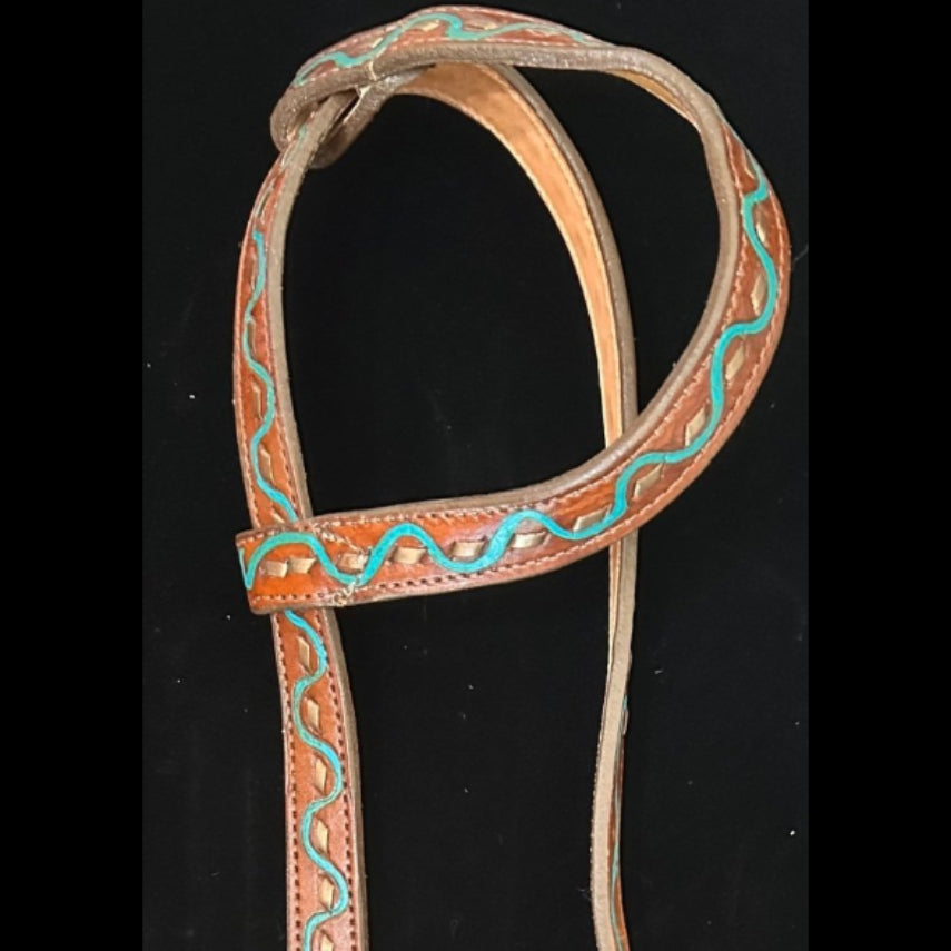 Single Sliding Ear Headstall - Tack Rockin' M Leathers
