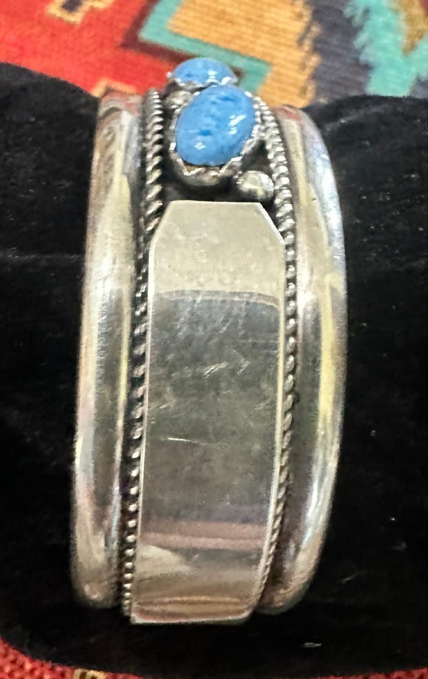 Sterling Silver & 6 Stone Denim Lapis Bracelet By Roy Begay - Native American Jewelry Roy Begay