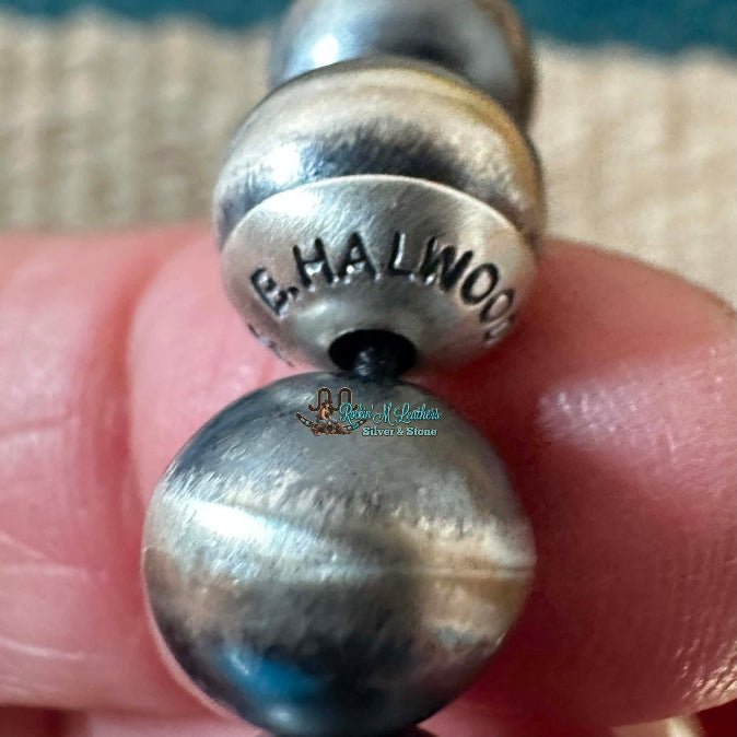 Sterling Silver 9.5mm Handmade Navajo Pearl Bracelet by Bryannen Halwood - Native American Jewelry Bryannen Halwood