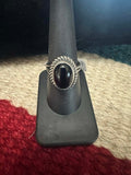 Sterling Silver Black Onyx Adjustable Ring by Priscilla Smith - Native American Jewelry Priscilla Smith