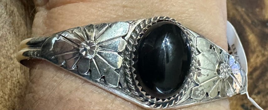 Sterling Silver & Black Onyx Bracelet By Renee Yazzie - Native American Jewelry Renee Yazzie