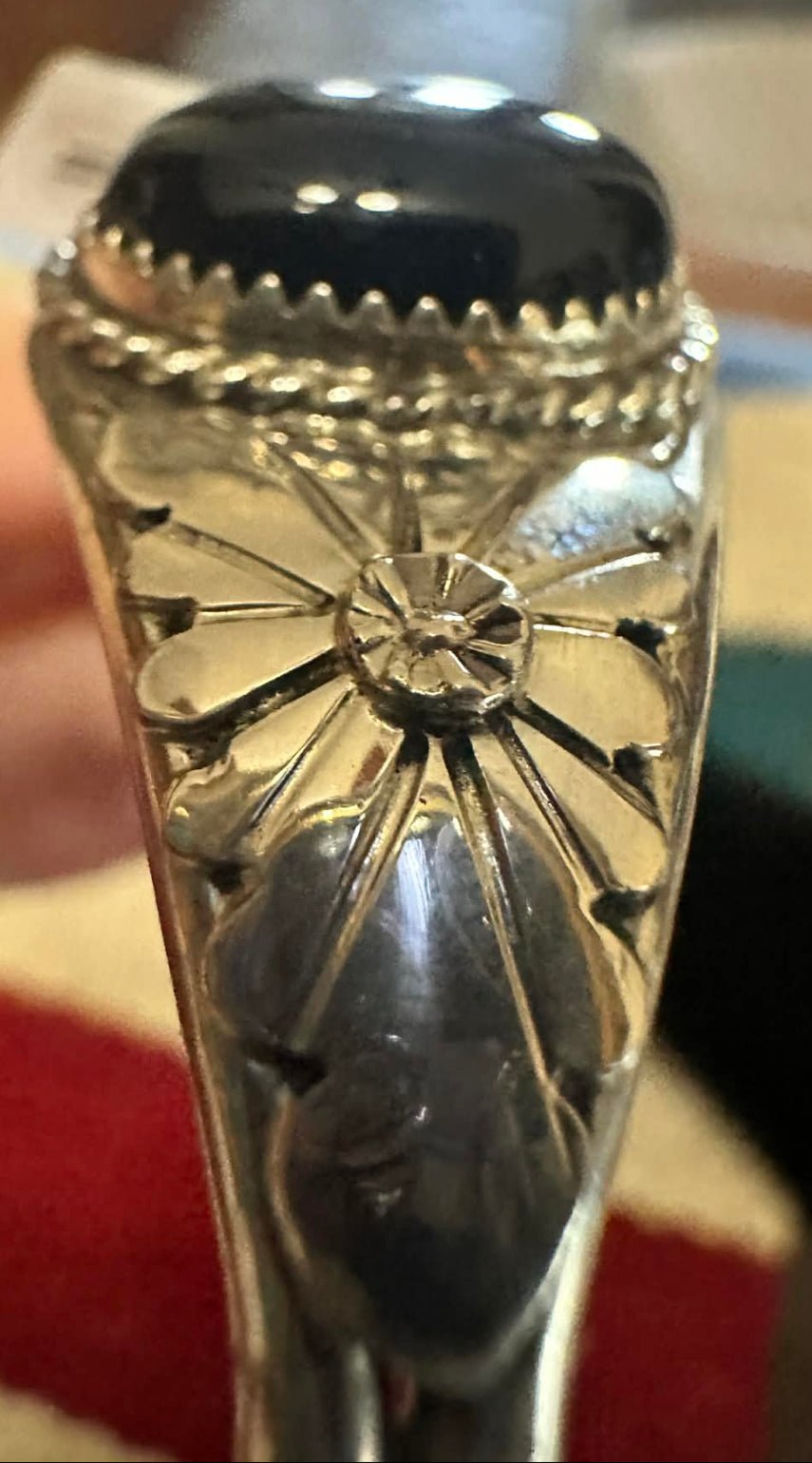 Sterling Silver & Black Onyx Bracelet By Renee Yazzie - Native American Jewelry Renee Yazzie