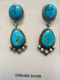 Sterling Silver Blue Gem Dangle Earrings by LaRose Ganadonegro - Native American Jewelry LaRose Ganadanegro