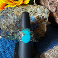 Sterling Silver Braided Wire and Turquoise Ring by Murphy Platero - Native American Jewelry Murphy Platero
