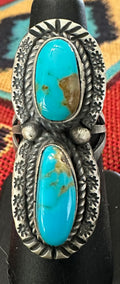 Sterling Silver Turquoise Size 6.75 Ring by L. Ganado - Native American Jewelry L. Ganado