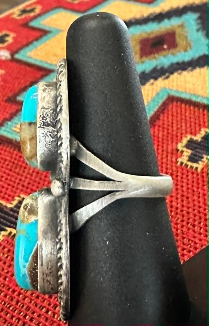 Sterling Silver Turquoise Size 6.75 Ring by L. Ganado - Native American Jewelry L. Ganado