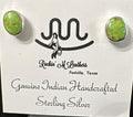 Sterling Silver Gaspeite Dainty Stud Earrings - Native American Jewelry Rockin' M Leathers