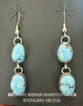 Sterling Silver & Golden Hills 2-Stone Dangle Earrings by Marcella James - Native American Jewelry Marcella James