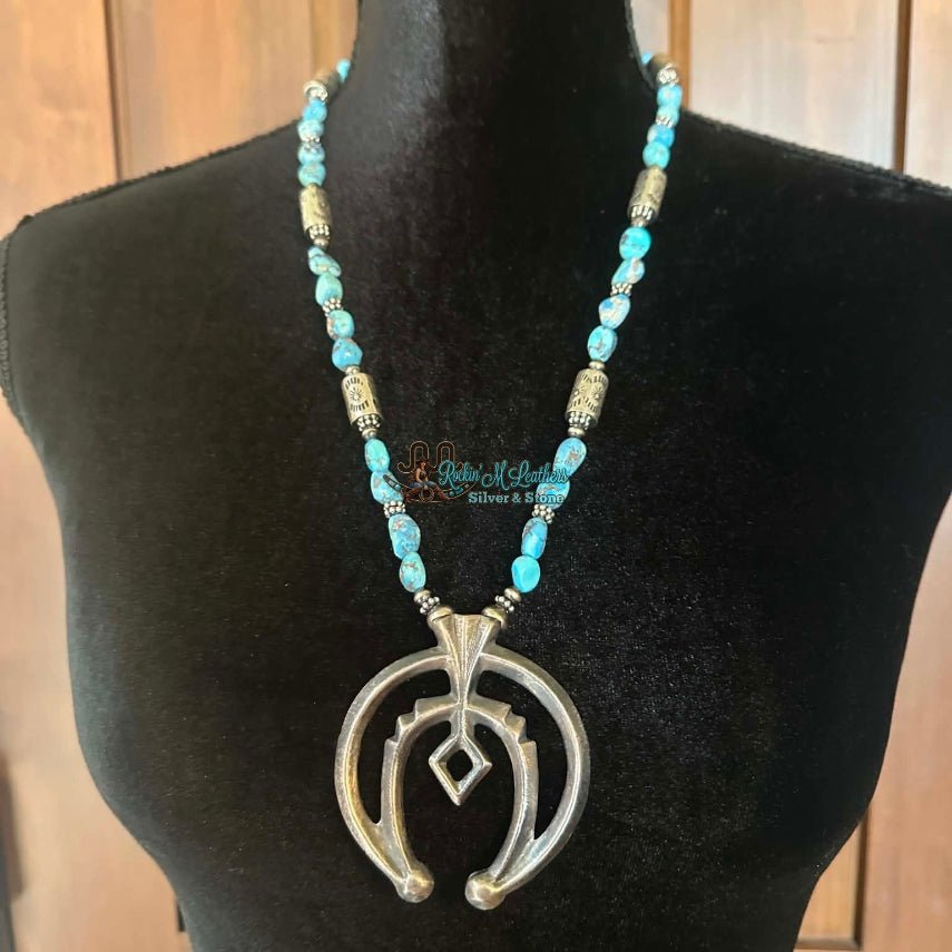 Sterling Silver & Golden Hills Sandcast Naja Necklace by Francis Begay - Native American Jewelry Francis Begay