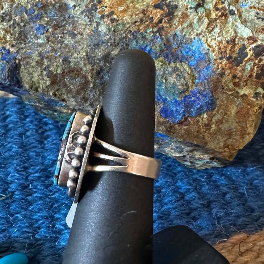 Sterling Silver Golden Hills Ring Sz 6.5 Signed N - Native American Jewelry "N"