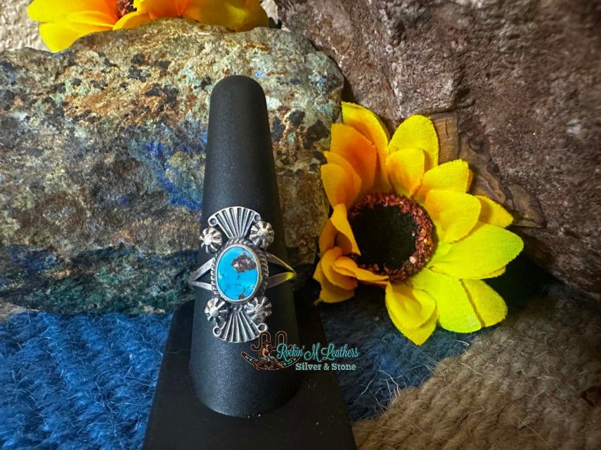 Sterling Silver Golden Hills Ring Sz 9 By Harrison Largo - Native American Jewelry Harrison Largo