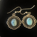 Sterling Silver Golden Hills Turquoise Dangle Earrings Navajo Handmade - Native American Jewelry Indigenous Artist