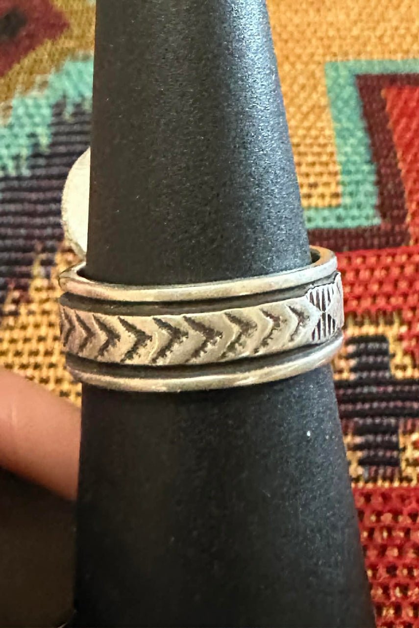 Sterling Silver Band Ring Size 6.75 by B Morgan - Native American Jewelry B. Morgan