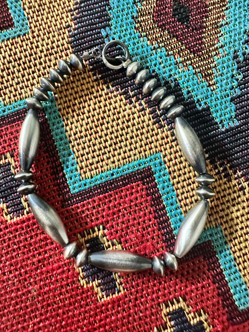 Sterling Silver Handmade Melon Bead Bracelet by Reva Goodluck 2nd view