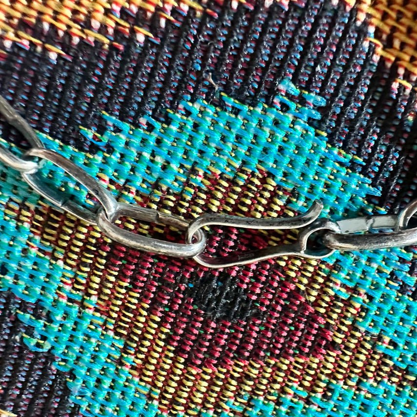 Sterling Silver Handmade Navajo Paper Clip Chain 18" - Native American Jewelry Indigenous Artist
