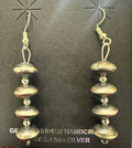 Sterling Silver Handmade Navajo Rondelle Pearl Strand Earrings by Tylena Nez - Native American Jewelry Tylena Nez