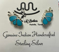 Sterling Silver & Inlay Turquoise Zuni Half Butterfly Post Earrings by Vincent Hooee - Native American Jewelry Vincent Hooee