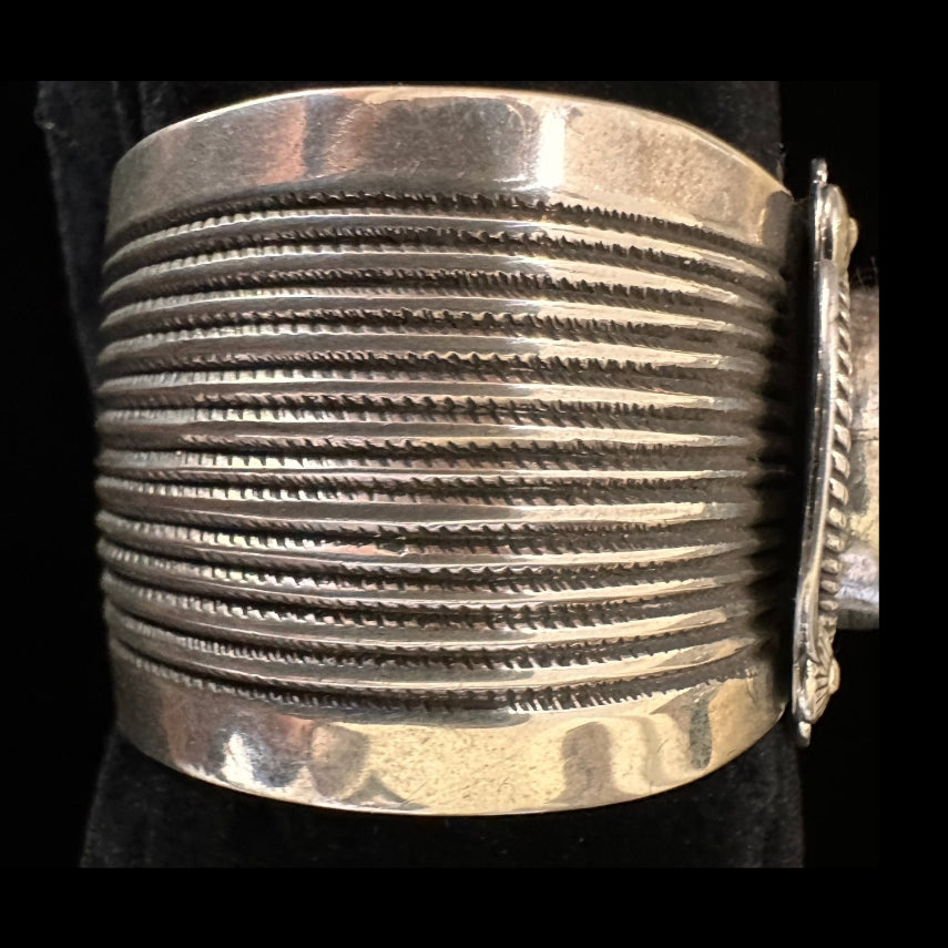Sterling Silver & Kingman Turquoise Cuff by Garrett Hale - Native American Jewelry