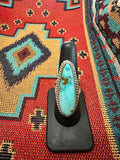Sterling Silver Kingman Turquoise Ring Size 7.5 by Earl Tom - Native American Jewelry Earl Tom