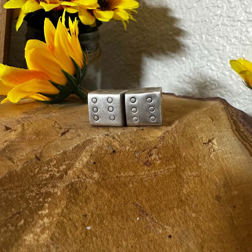 Sterling Silver Navajo Dice - Native American Jewelry Indigenous Made