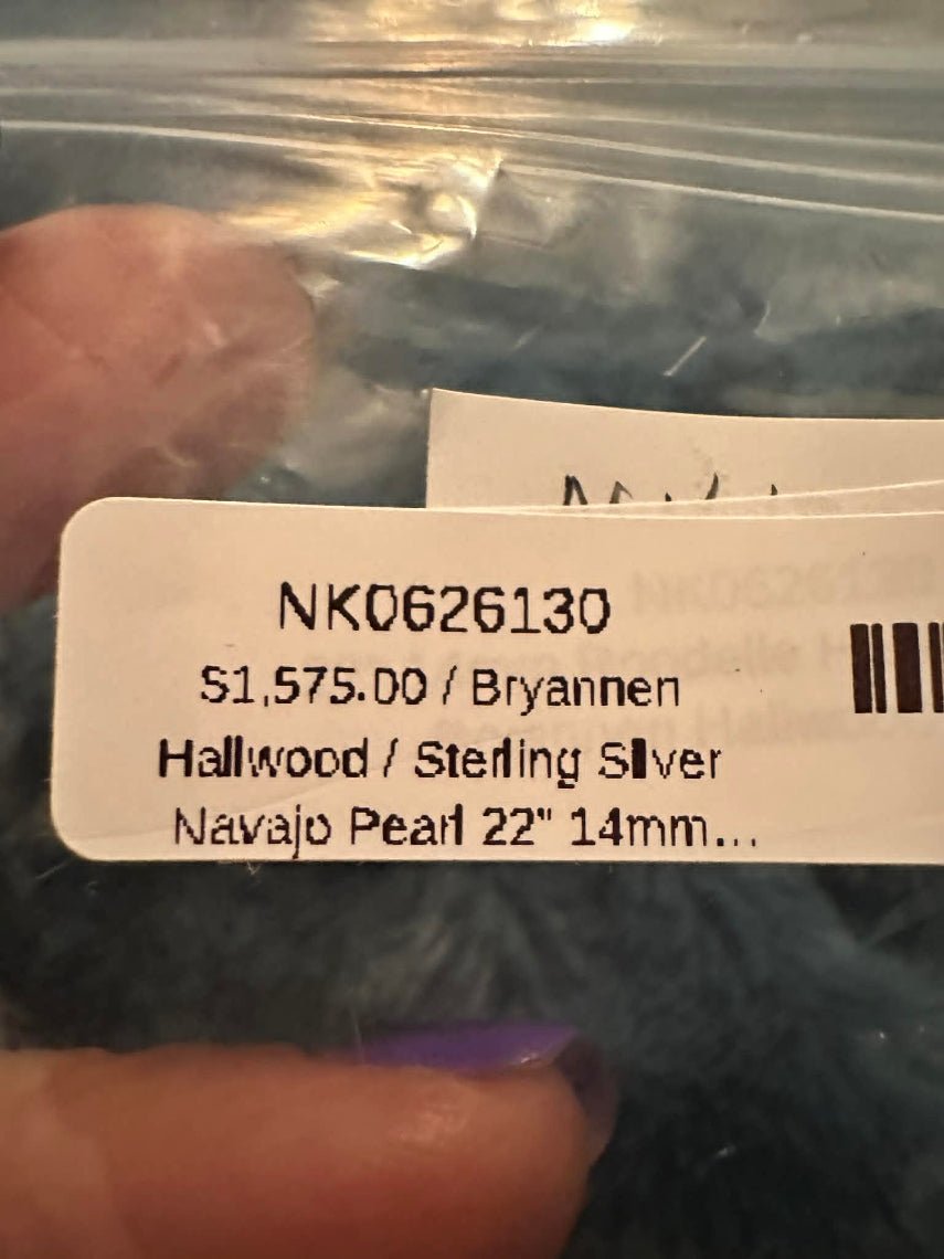 Sterling Silver Navajo Pearl 22" 14mm Handmade Rondelle Necklace by Bryannen Hallwood - Native American Jewelry Bryannen Hallwood
