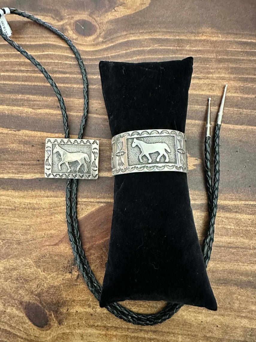 Sterling Silver Navajo Storyteller Bolo Necklace by Emerson Kinsel - Native American Jewelry Emerson Kinsel