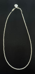 Sterling Silver Navajo Style Oxy Bead Necklace 18" with 2" extender - Native American Jewelry Rockin' M Leathers