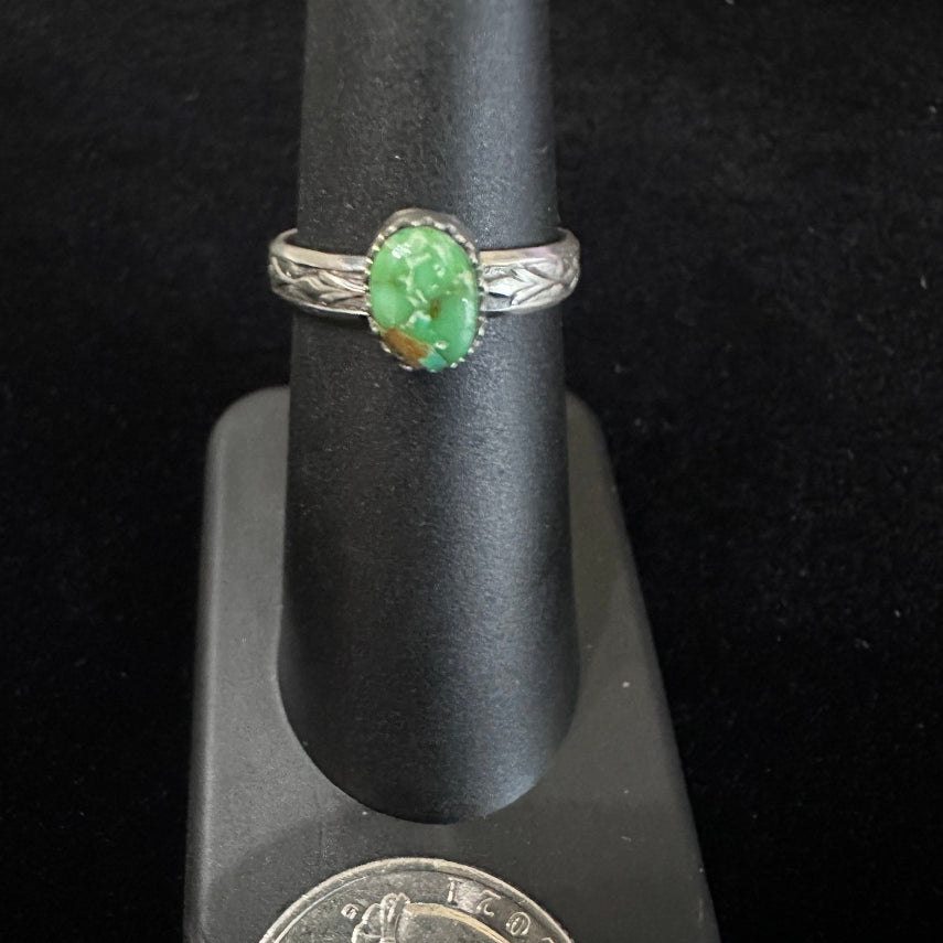 Sterling Silver Oval Sonoran Gold Ring by Theresa Smith - Native American Jewelry Theresa Smith