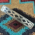 Sterling Silver Overlay Geometric Pattern Hair Clip by Navajo Ralph Bia - Native American Jewelry Ralph Bia