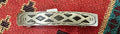 Sterling Silver Overlay Geometric Pattern Hair Clip by Navajo Ralph Bia - Native American Jewelry Ralph Bia