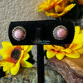 Sterling Silver Pink Conch Shell Petite Stud Earrings by Esther White - Native American Jewelry Esther White